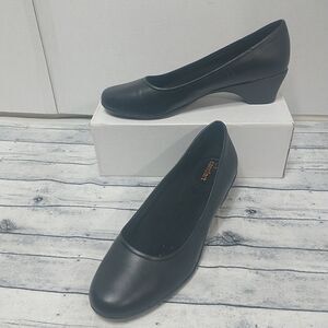 Safe T Step Womens Black Slip Resistant Pumps Heels Size 10 Professional Work